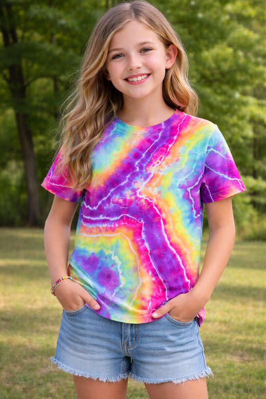 Youth Large Rainbow Voltage Geode Tee