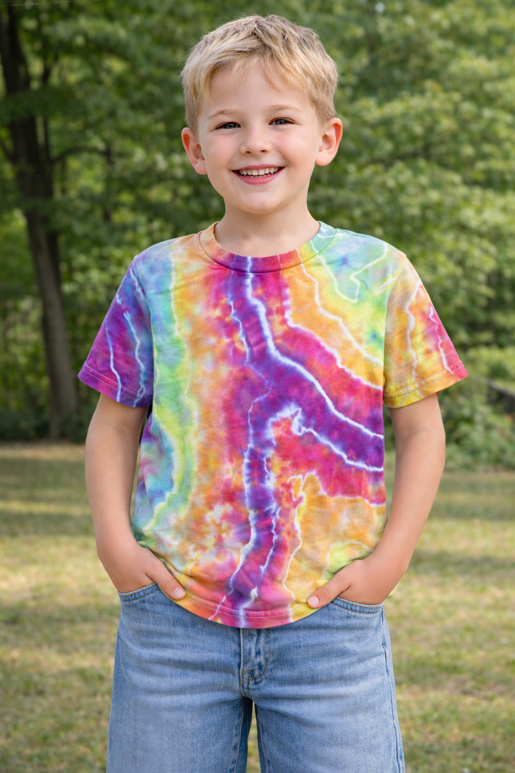 Youth Small Rainbow Voltage Geode Tee