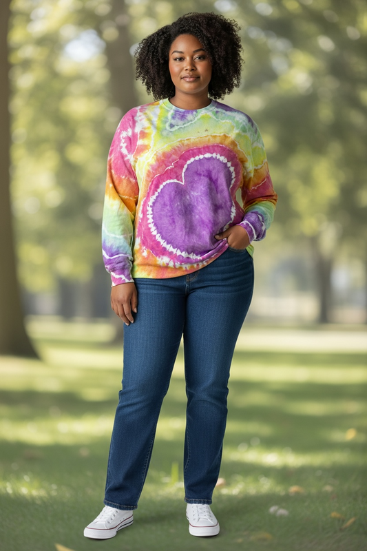 Large Lavender Love Burst Long Sleeve T-Shirt