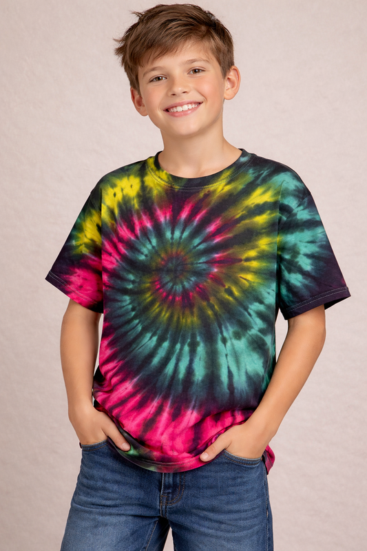 Youth Large Rasta Spiral Tee