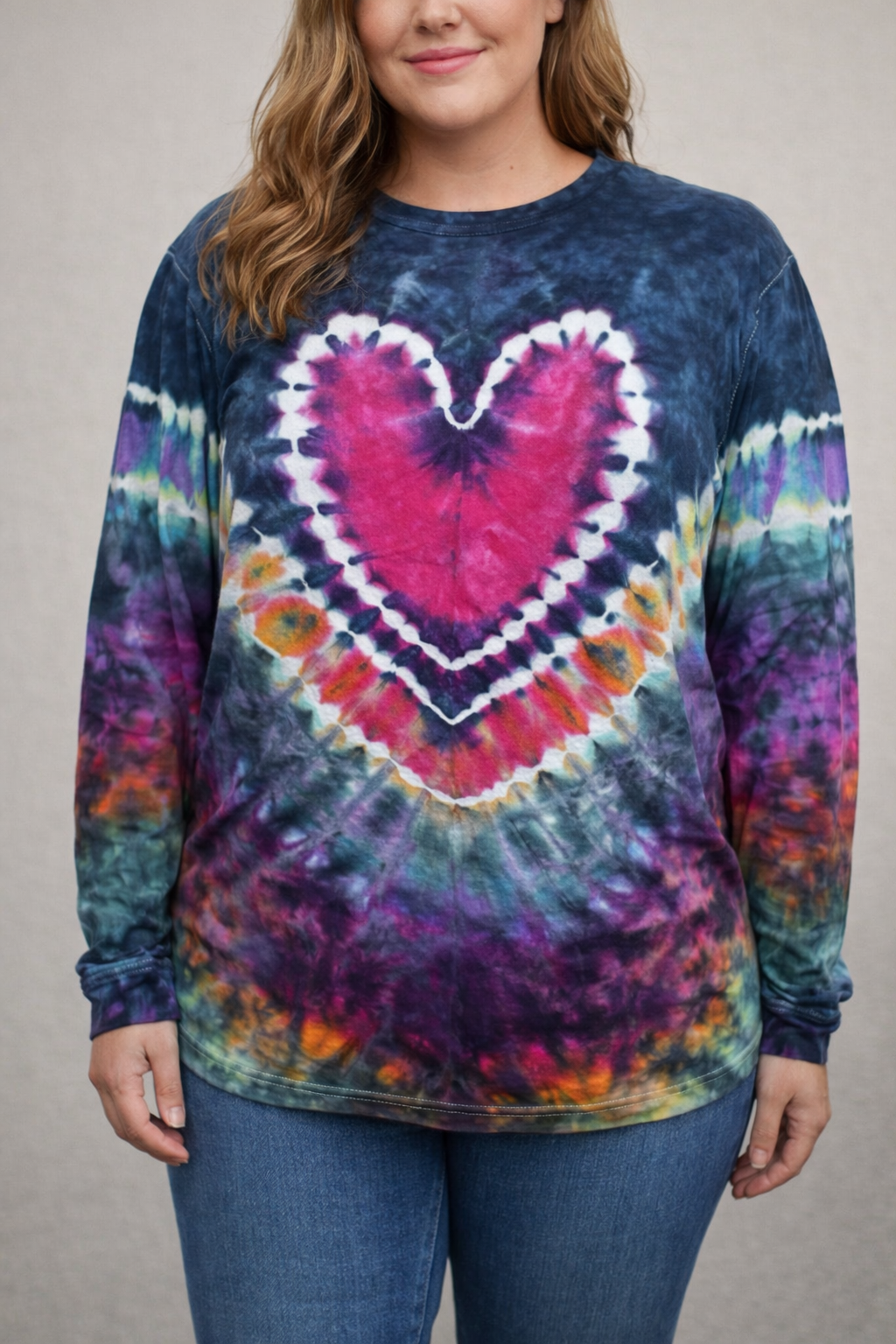 Large Stardust Mood Ring Heart Long Sleeve tee