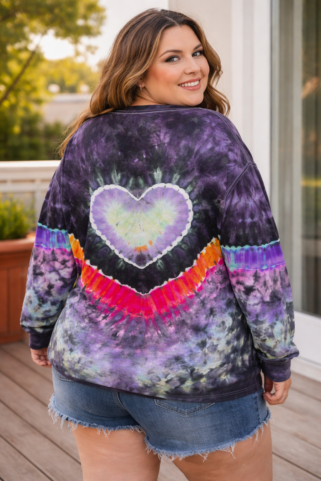 3XL Midnight Mood Ring Heart Long Sleeve Tee