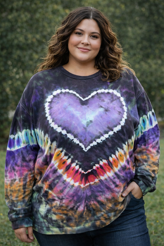 2XL Midnight Mood Ring Heart Long Dleeve Tee