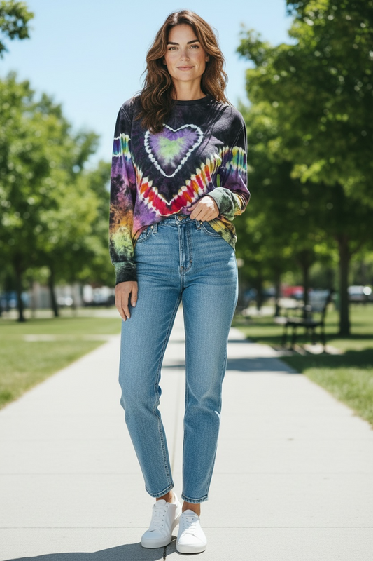 Medium Midnight Mood Ring Heart Long Sleeve T-Shirt