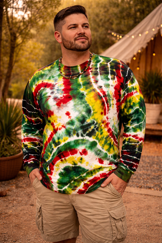 Large Rasta Vibrations Geode Long Sleeve T-Shirt