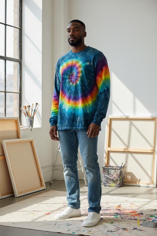 2XLT Neon Rainbow Spiral Surge Long Sleeve Tee