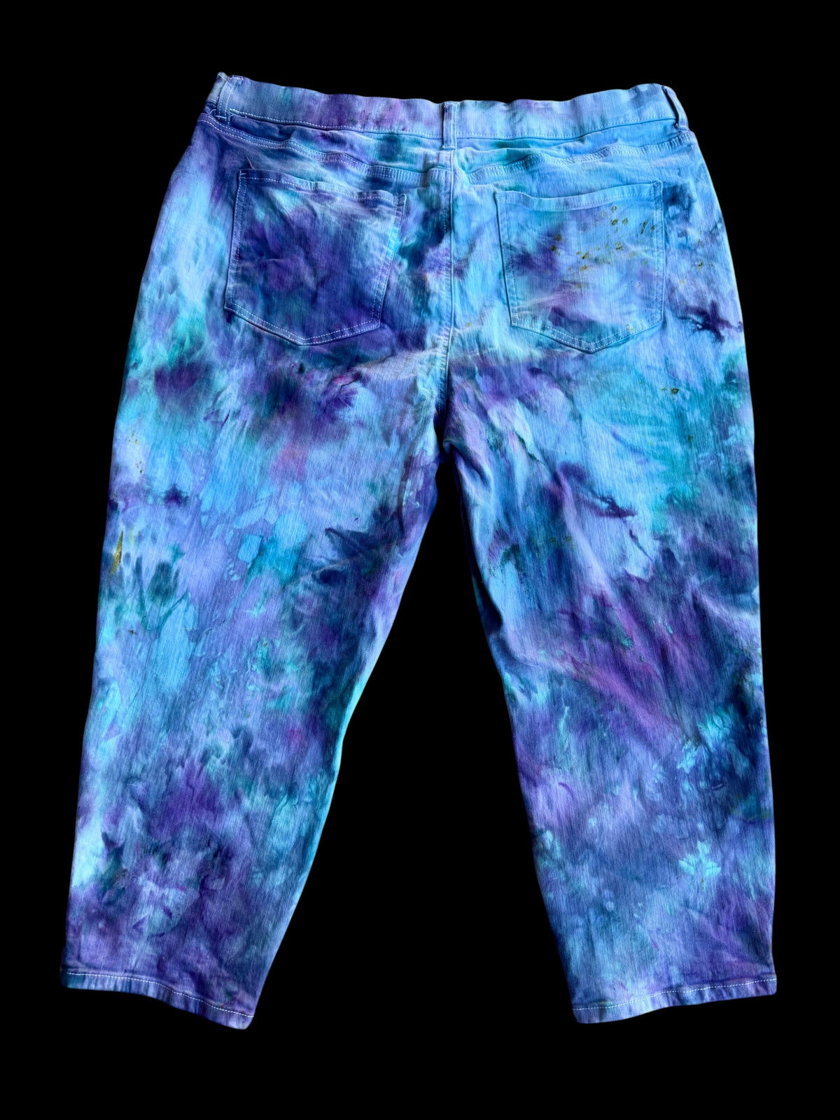 XXXL (22) Electric Ocean Dreams Denim Capris